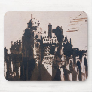 Alfombrilla De Ratón Castillo francés fortificado por dos puentes