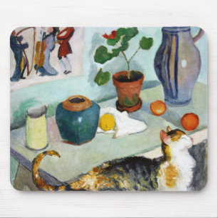 Alfombrilla De Ratón Cat and Still Life, August Macke