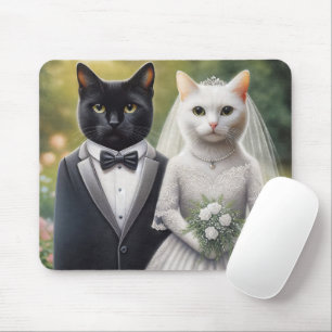 Alfombrilla De Ratón Cat Bride y Groom