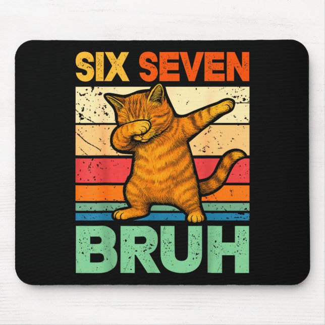 Alfombrilla De Ratón Cat Dabbing Bruh 67 Meme 6 7 Six Seven  (Frente)