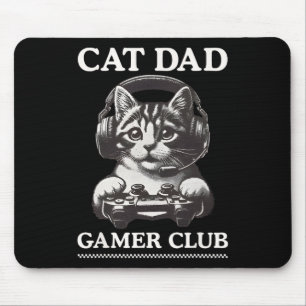 Alfombrilla De Ratón Cat Dad Gamer Club Video Games Gaming Cat Player F