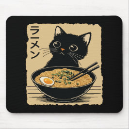Alfombrilla De Ratón Cat eating ramen 
