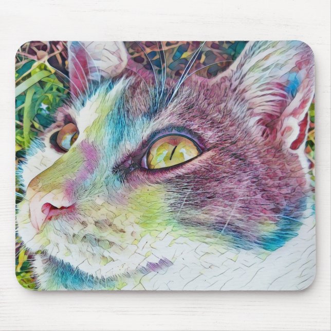 Alfombrilla De Ratón Cat Face Art Kitty Mouse Pad (Frente)