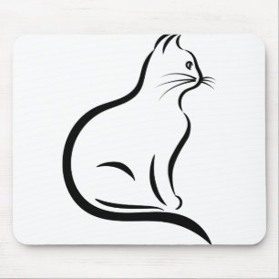 Alfombrilla De Ratón Cat Guay Remeras Helical Helix Line Art Animales