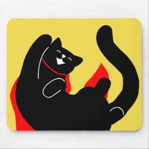 Alfombrilla De Ratón Cat Happy Cape Mousepad Simple Cute Kitty