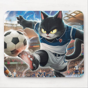 ALFOMBRILLA DE RATÓN CAT JUGANDO FÚTBOL