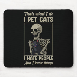 Alfombrilla De Ratón Cat Kitten Lover Grumpy Skull Kitty Mascota Dueño