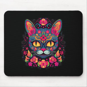 Alfombrilla De Ratón Cat Kitty Kitten Paws Sugar Skull Calavera Hallowe