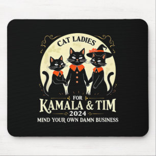 Alfombrilla De Ratón Cat Ladies Para Kamala Y Tim 2024 Vintage Usa Ele
