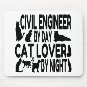 Alfombrilla De Ratón Cat Lover Ingeniero Civil
