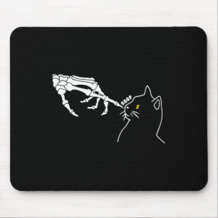 Alfombrilla De Ratón Cat Lover Skeleton Hand Boop Funny Halloween Cat M
