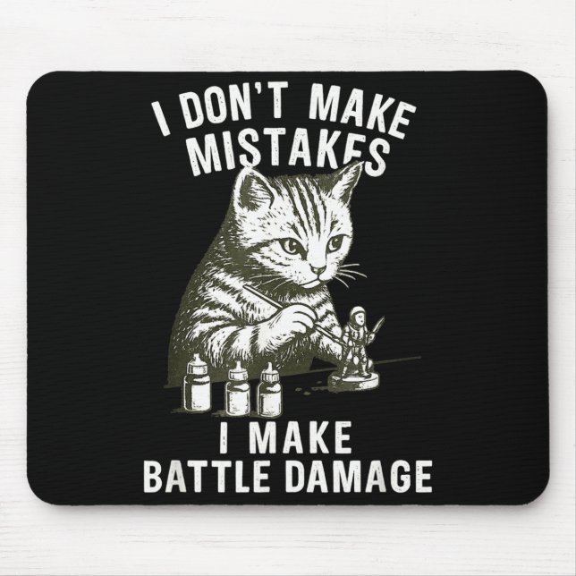 Alfombrilla De Ratón Cat Miniature Painter Battle Damage Funny Miniatur (Frente)