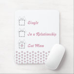 Alfombrilla De Ratón Cat Mom Cute Cat Paw White & Pink<br><div class="desc">You can personalize the text and change the color by clicking the "Personalize" button. Have a lovely day!</div>