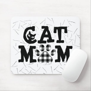 Alfombrilla De Ratón Cat Mom Pawprint con hemisferias de gato
