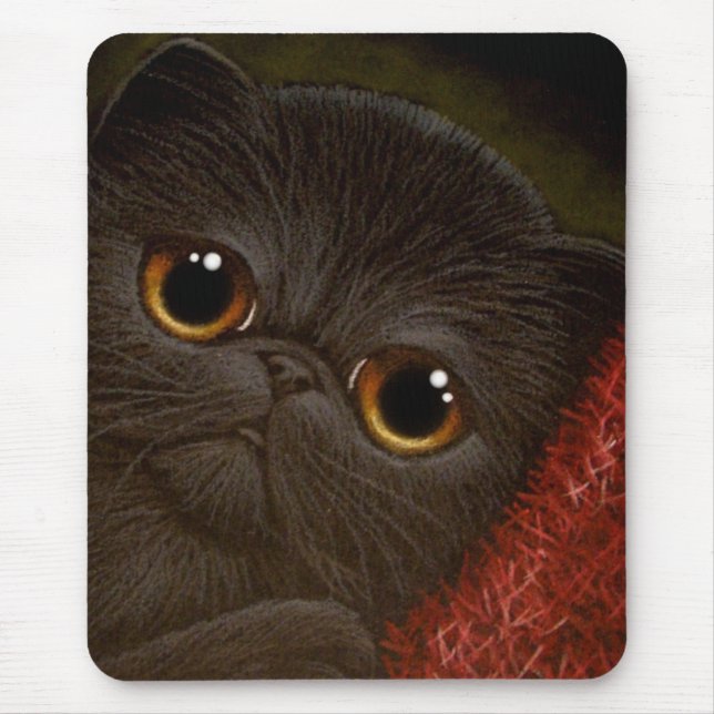Alfombrilla De Ratón CAT PERSA NEGRO Mousepad del GATITO (Frente)