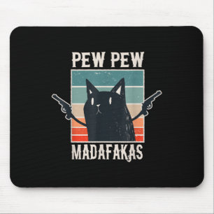 Alfombrilla De Ratón Cat Pew Pew Madafakas Regalo retro vintage