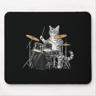Alfombrilla De Ratón Cat Playing Drums Drumset Drumkit Drumming Drum Dr