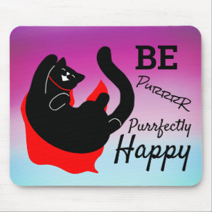 Alfombrilla De Ratón Cat Red Cape Dream Fly Stay Happy