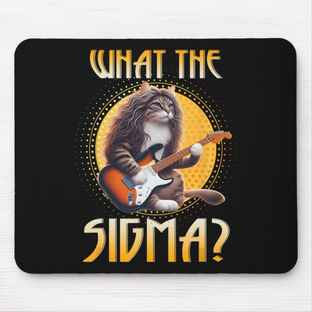 Alfombrilla De Ratón Cat Sigma Shirt Funny Sigma Brainrot Meme Rizz Sig (Frente)