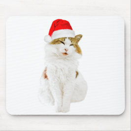 Alfombrilla De Ratón Cat with Santa's Hat