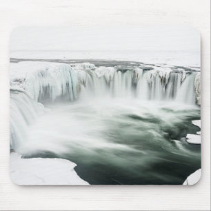 Alfombrilla De Ratón Catarata Godafoss, invierno, Islandia