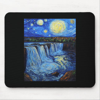 Alfombrilla De Ratón Cataratas del Niágara - Estilo Van Gogh - Noche es