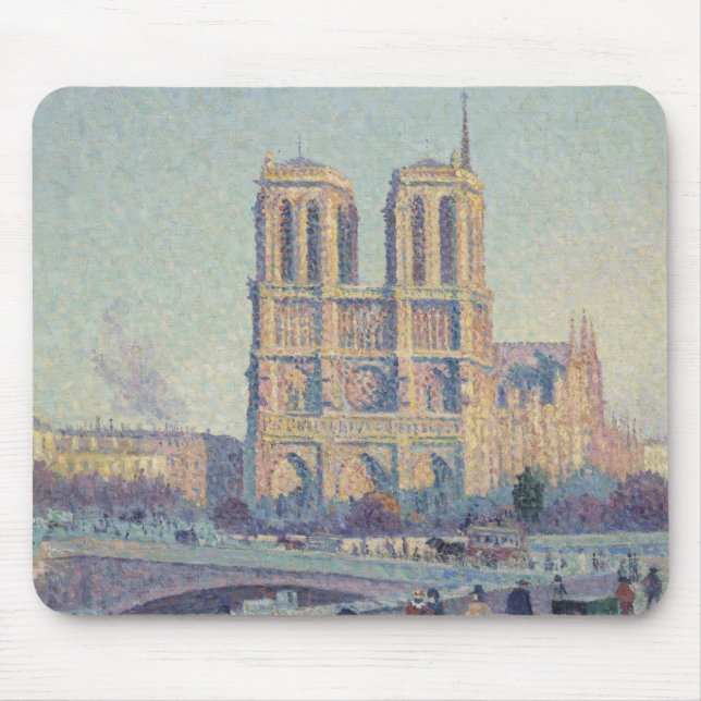 Alfombrilla De Ratón Catedral de Notre Dame de París Pintura clásica de (Frente)