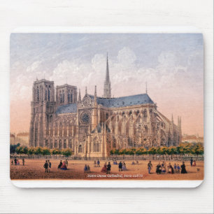 Alfombrilla De Ratón Catedral de Notre Dame impresión 1870, París Franc