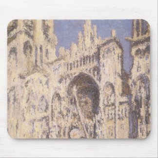 Alfombrilla De Ratón Catedral de Rouen, Armonía Azul Oro por Claude Mon