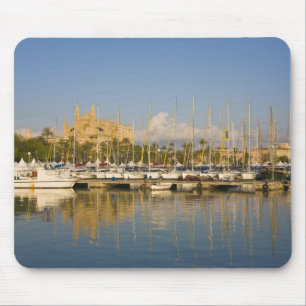 Alfombrilla De Ratón Catedral y marina, Palma, Mallorca, España