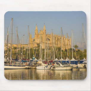Alfombrilla De Ratón Catedral y marina, Palma, Mallorca, España 2
