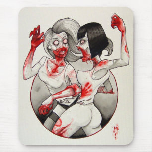Alfombrilla De Ratón ¡"Catfight del zombi! "