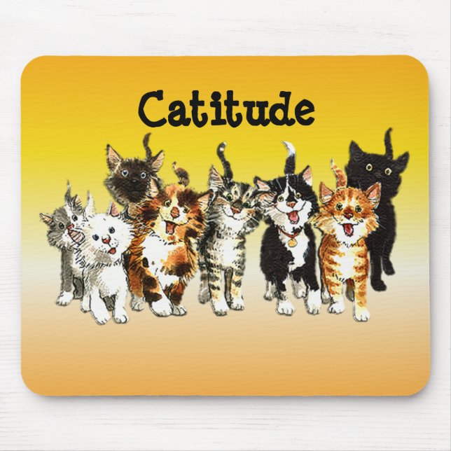 Alfombrilla De Ratón Catitude Cute Kitty Gats Mouse Pad (Frente)