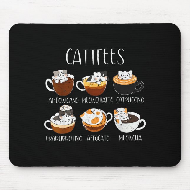 Alfombrilla De Ratón Cats &amp; Coffee Lover Funny Caffeine Quote Cattf (Frente)