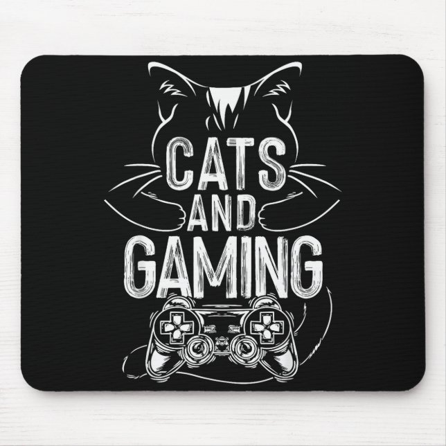 Alfombrilla De Ratón Cats And Gaming Funny For Gamer, Cat Lover, Cat Mo (Frente)
