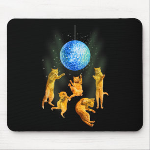 Alfombrilla De Ratón Cats Bailarines Disco Ball Kitten Kitty Lover Fies