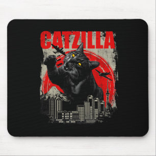 Alfombrilla De Ratón Catzilla - Divertido Gato Amante Gatito Gatita Man