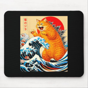 Alfombrilla De Ratón Catzilla gato naranja arte japonés para hombres mu