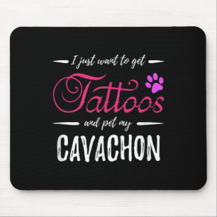 Alfombrilla De Ratón Cavachon Dog Lover Tattoo Divertida Perra Mamá Reg