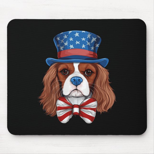 Alfombrilla De Ratón Cavalier King Charles Spaniel Con Indios De Bander (Frente)