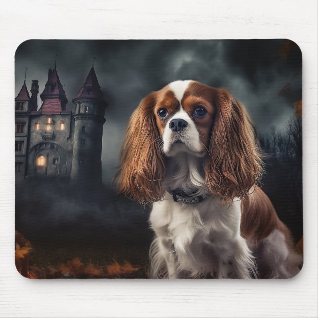 Alfombrilla De Ratón Cavalier King Charles Spaniel Halloween Scary (Frente)