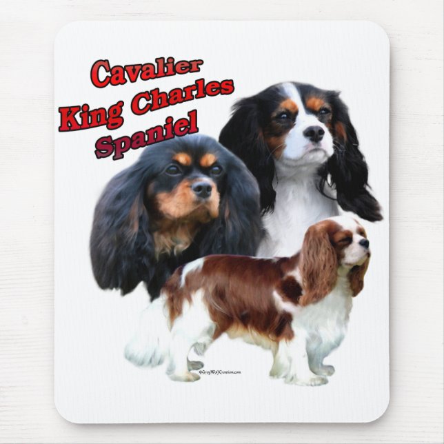 Alfombrilla De Ratón Cavalier King Charles Spaniel Trio 2 (Frente)