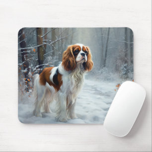 Alfombrilla De Ratón Cavalier King Deja que nieve Navideño cepillado 