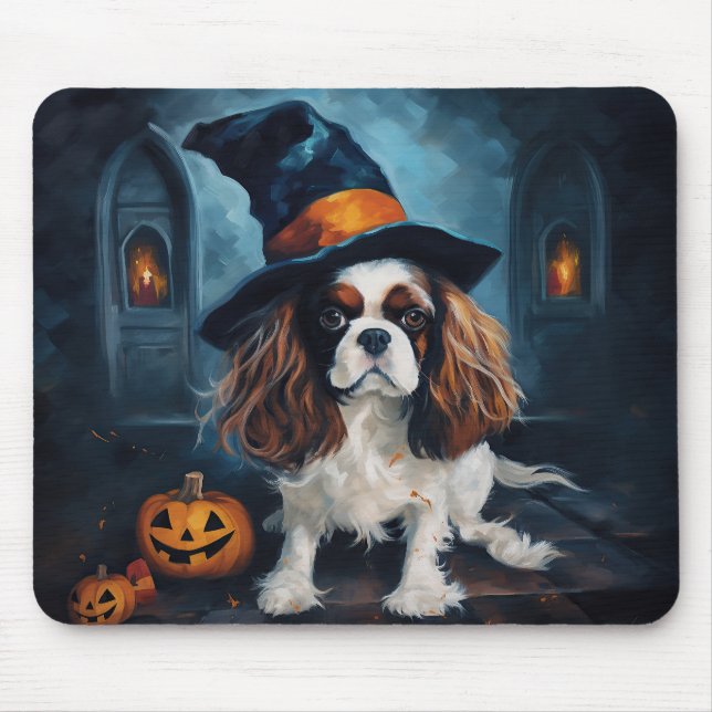 Alfombrilla De Ratón Cavalier King Pumpkins Halloween Scary (Frente)