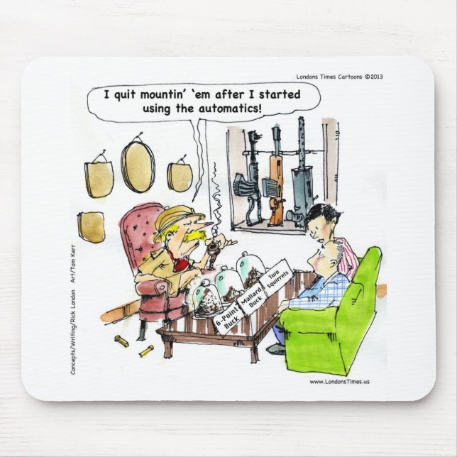 Alfombrilla De Ratón Caza Con Automáticos Graciosos Regalos Y Tees (Frente)