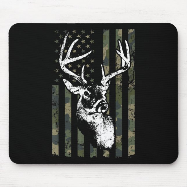 Alfombrilla De Ratón Caza de ciervos Whitetail Buck en EE.UU. Camuflage (Frente)