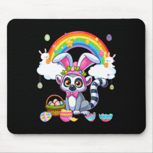 Alfombrilla De Ratón Caza de Semana Santa de Lemur Bunny Cesta de Huevo