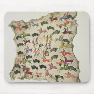 Alfombrilla De Ratón Caza del búfalo (pigmento en alce-piel)