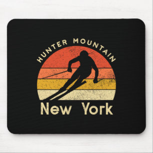 Alfombrilla De Ratón Cazador de esquí vintage montaña Nueva York Montañ