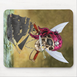 ALFOMBRILLA DE RATÓN CAZADOR DE TESOROS DE CALAVERA PIRATA
